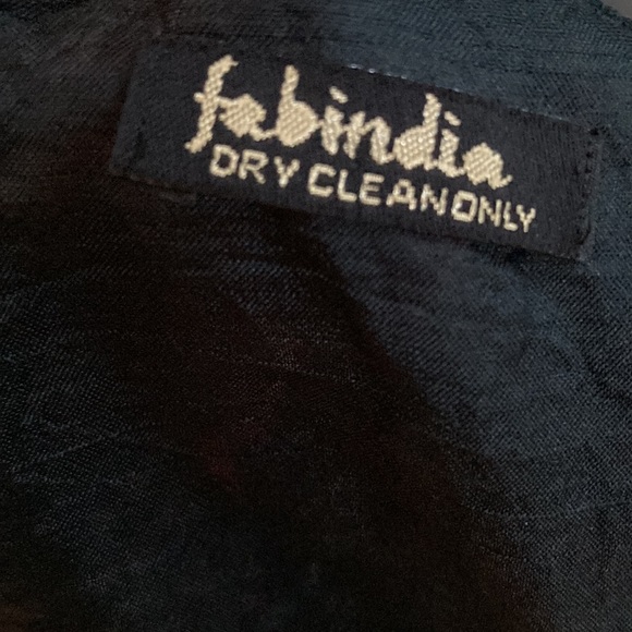 Fabindia Silk Red Scarf with White & Black Diamond Pattern & Black Ends - Picture 7 of 10